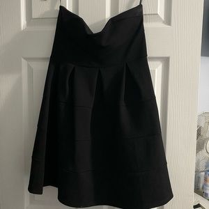 Black strapless mini dress